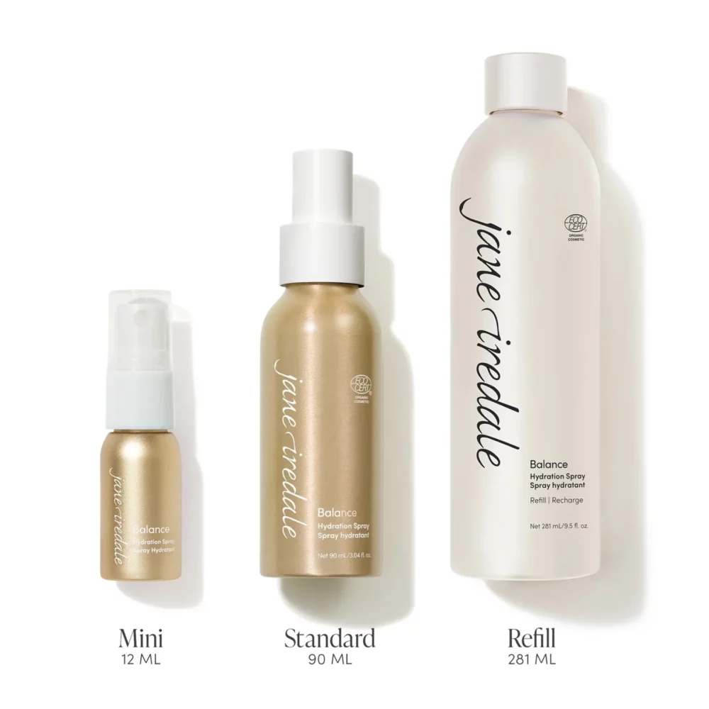 BalanceHydration Spray in drei Größen -ein Feuchtigkeitsspray von janeiredale Mineral Makeup - bei Claresco Cosmetic