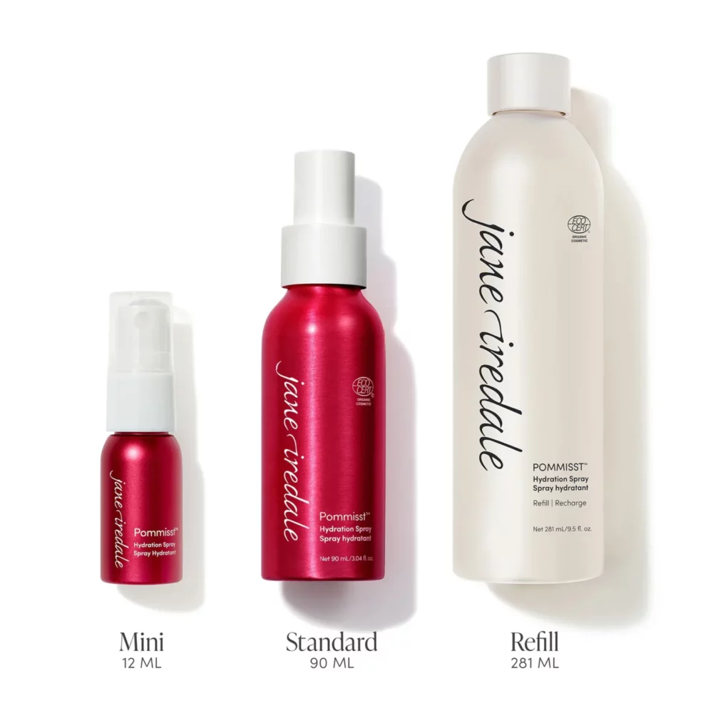 Pommisst Hydration Spray in drei Größen -ein Feuchtigkeitsspray von janeiredale Mineral Makeup - bei Claresco Cosmetic
